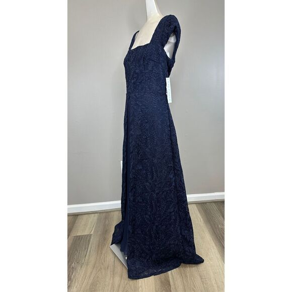 Kay Unger Claudia Pleated Lace Gown Size 16 $398 - Picture 5 of 8